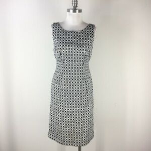 Talbots Sleeveless Geometric Sheath Dress Spring Wedding Dress Guest Size 6